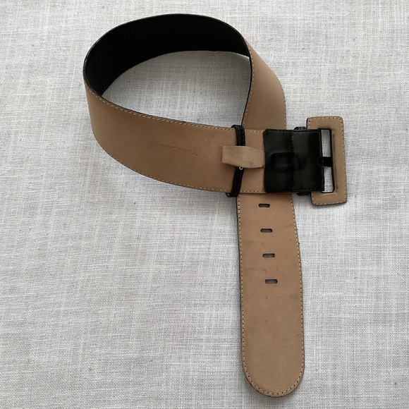 Vintage Donna Karen NY Wide Black Leather Belt Made in USA main image 7